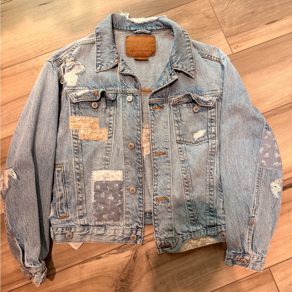 American eagle oversized denim jacket